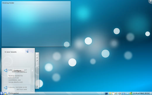 screenshot of Kubuntu 9.10